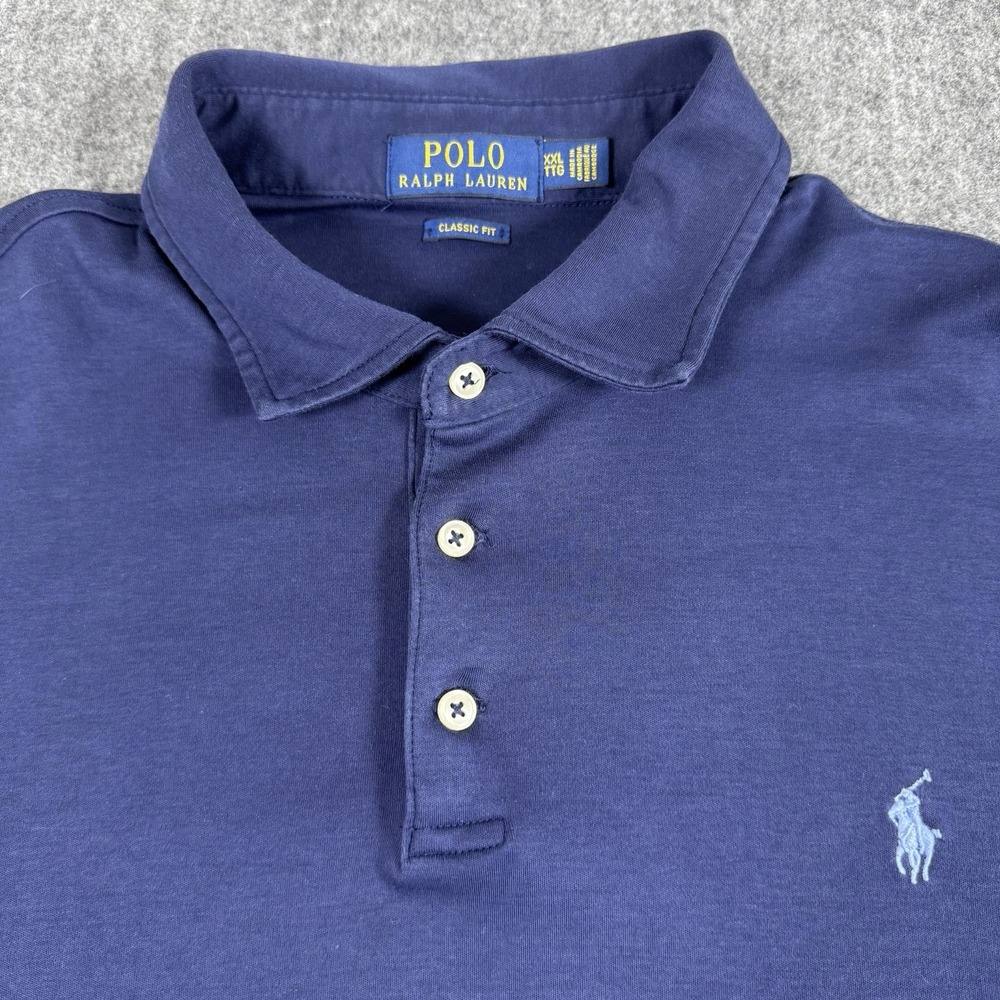 Polo Ralph Lauren Men's XXL Navy Blue Classic Fit Short Sleeve Polo Shirt Pony